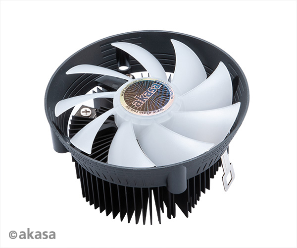 Akasa Vegas Chroma AM Addressable RGB Fan AMD CPU cooler. Socket AM4/AM3+, TDP 95 Watt, 120 mm PWM fan.