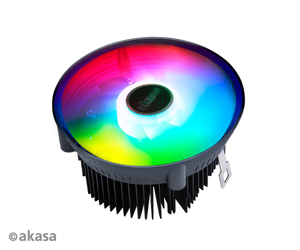 Akasa Vegas Chroma AM Addressable RGB Fan AMD CPU cooler. Socket AM4/AM3+, TDP 95 Watt, 120 mm PWM fan.