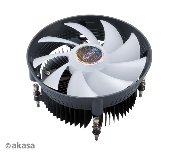 Akasa Vegas Chroma LG Addressable RGB Fan Intel CPU cooler. Socket 115X, TDP 95 Watt, 120 mm PWM fan.