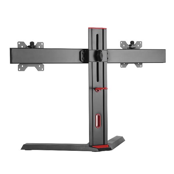 VARR Dual Monitor desk stand - voor 2x 17-27 inch monitoren tot 7kg pst, tilt 15gr / swivel 15gr / rotation 180gr VESA 75 en VESA 100 met headphone haak