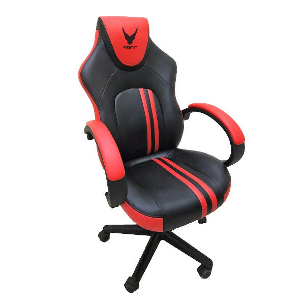 VARR gaming chair SLIDE, zwart met rood - PU + PVC, 5x 5cm nylon wielen, tilt lock, 15 graden, 13,5 kg