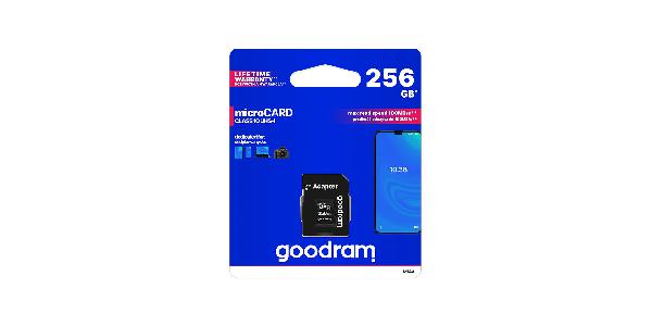 GOODRAM MicroSD M1AA (SecureDigital) 256GB SDXC Class 10, UHS-I + adapter