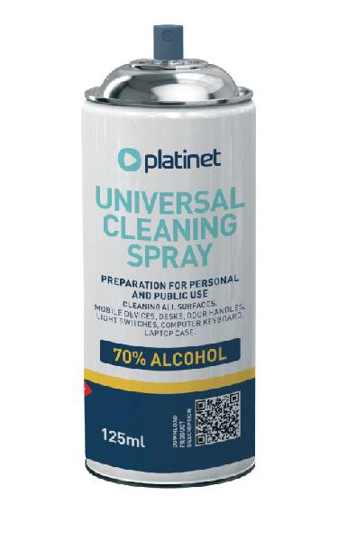 Platinet Universele reinigingsspray, 125ml, 70% alcohol, anti-bacterieel, anti-virus, anti-schimmel