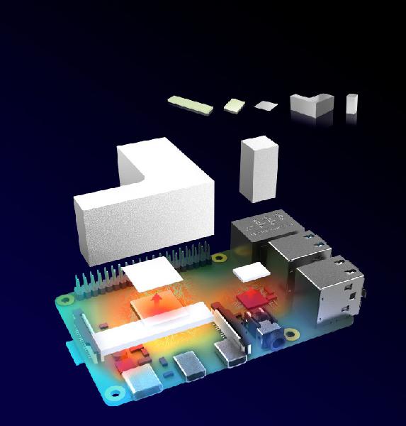 Akasa Gem Pro Pi-4 Extended Aluminium case with Thermal Modules for Raspberry Pi 4 Model B, Full I/O opening support.