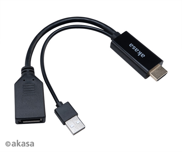 Akasa HDMI to DisplayPort Adapter with USB power cable 4K@60Hz, *HDMIM, *USBAM, *DPF