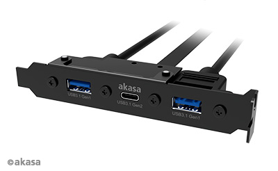 Akasa USB3.1 Gen2 internal adapter cable & dual Gen1 Type-A Ports, *MBF, *MBM, *USBAF, *USBCF