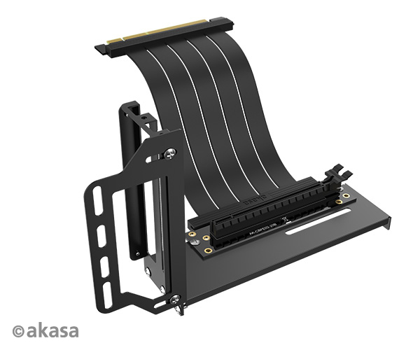 Akasa RISER BLACK PRO, Vertical GPU Holder + Premium PCIe 3.0 Riser cable