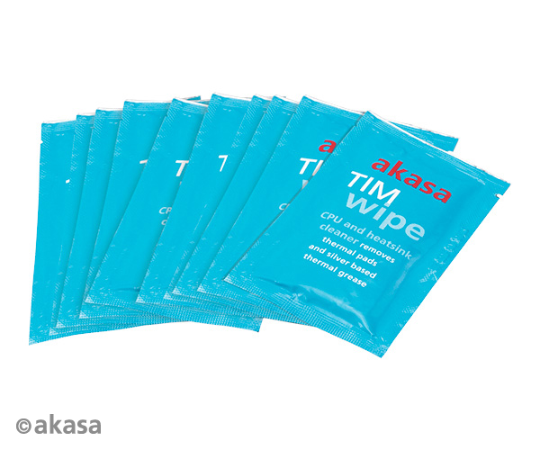 Akasa TIM Wipes, 10 wipes, thermal paste cleaning wipes - citrus based cleaning fluid