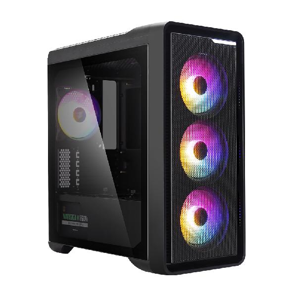 Zalman M3 Plus RGB, mATX Mid-Tower Case, Pre-installed fan: 3x 120mm RGB (Front), 1x 120mm White LED(Rear), Mesh front panel for optimized air ventilation, Support 240mm AIO Water Cooler (Front, Top), Push and Pull Type Dust Filter (Top), Tempered Glass