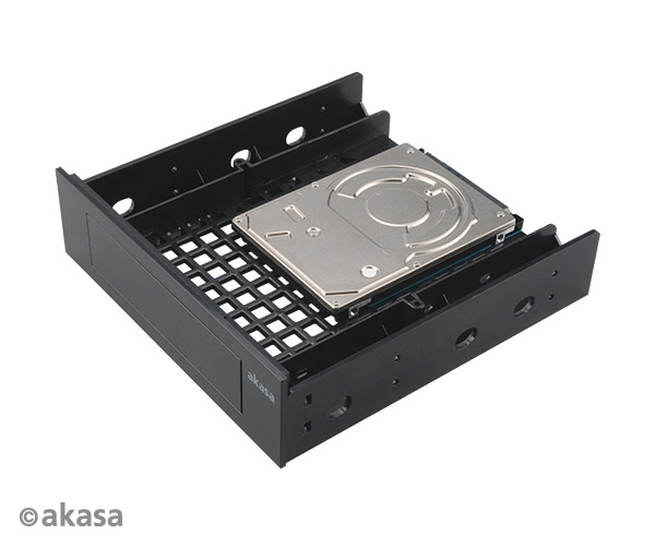 Akasa 5.25 Front Bay Adapter for a 3.5 device/HDD/2.5 HDD/SSD with SATA cables