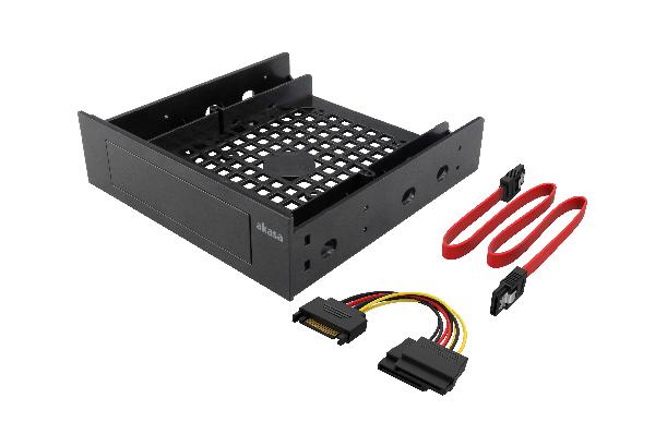 Akasa 5.25 Front Bay Adapter for a 3.5 device/HDD/2.5 HDD/SSD with SATA cables