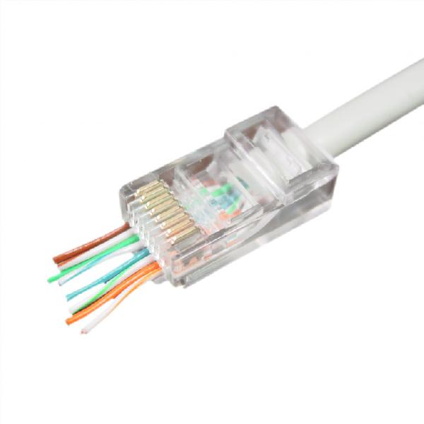 Gembird Modulaire Cat 5 / Cat 6 UTP RJ45 stekker met doorsteekmontage, 10 stuks per zakje, max 24 AWG massief / soepel, *RJ45M