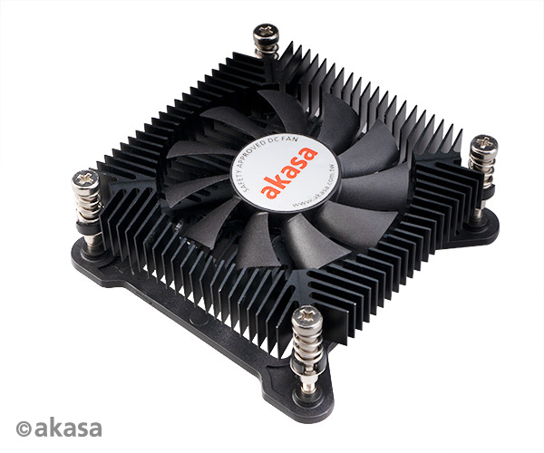 Akasa KS7, Intel LGA 1200/115X low profile CPU cooler, 16mm height, screws and backplate mounting, 35W TDP