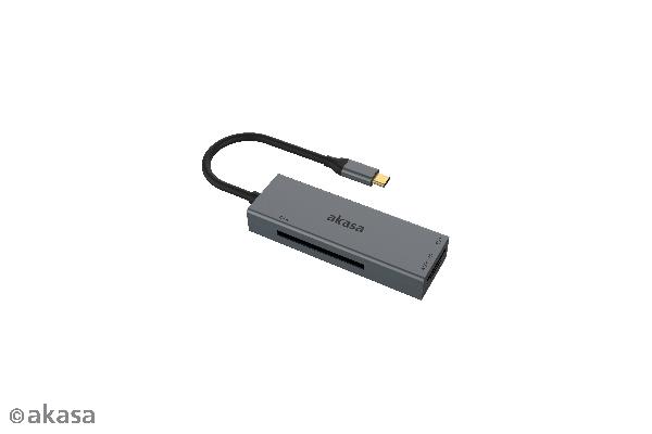 Akasa USB 3.2 Type-C 3-in-1 Card Reader, CF/SD/microSD