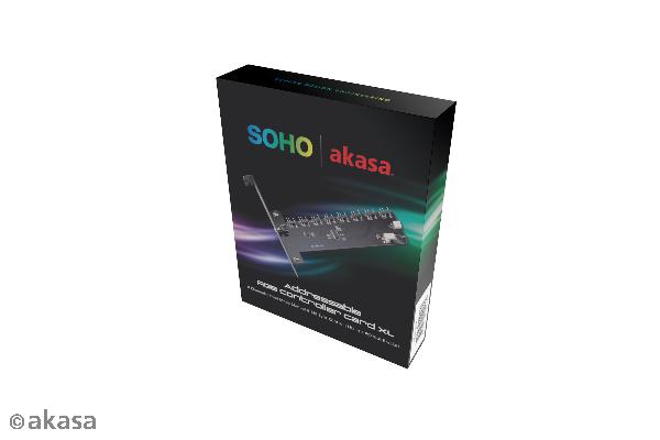 Akasa Soho ARGB Controller Card XL, 8 Channels | Dual-Mode Manual & MB Sync Control