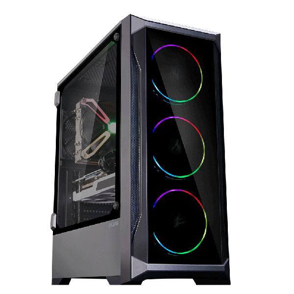 Zalman Z8 TG ATX Mid Tower PC Case, ARGB fan front 3 x 120 mm, 1 x rear 120 mm, Tempered Glass Front and Sidepanel