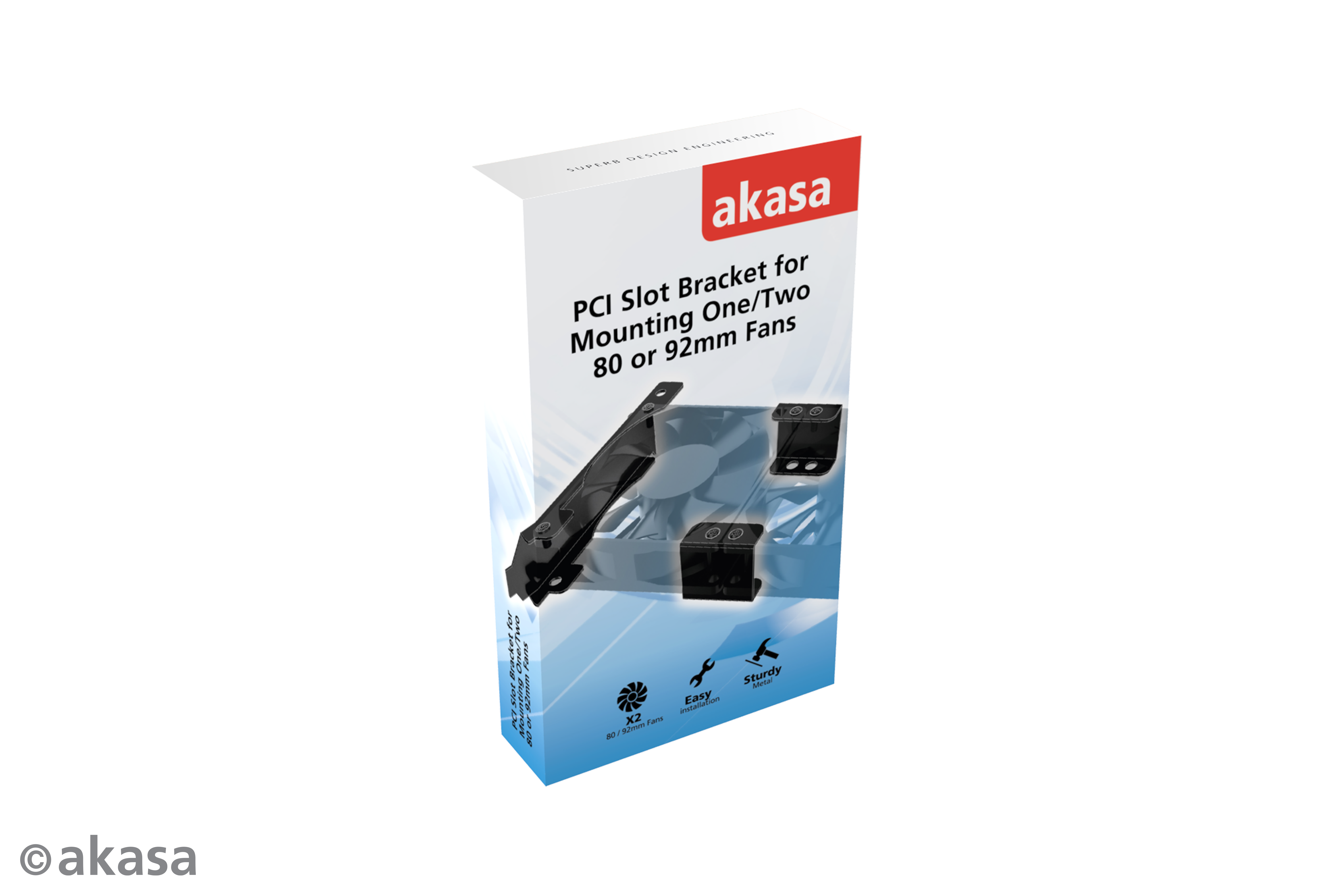 Akasa PCI Slot Bracket for Mounting One/Two 80 or 92 mm Fans