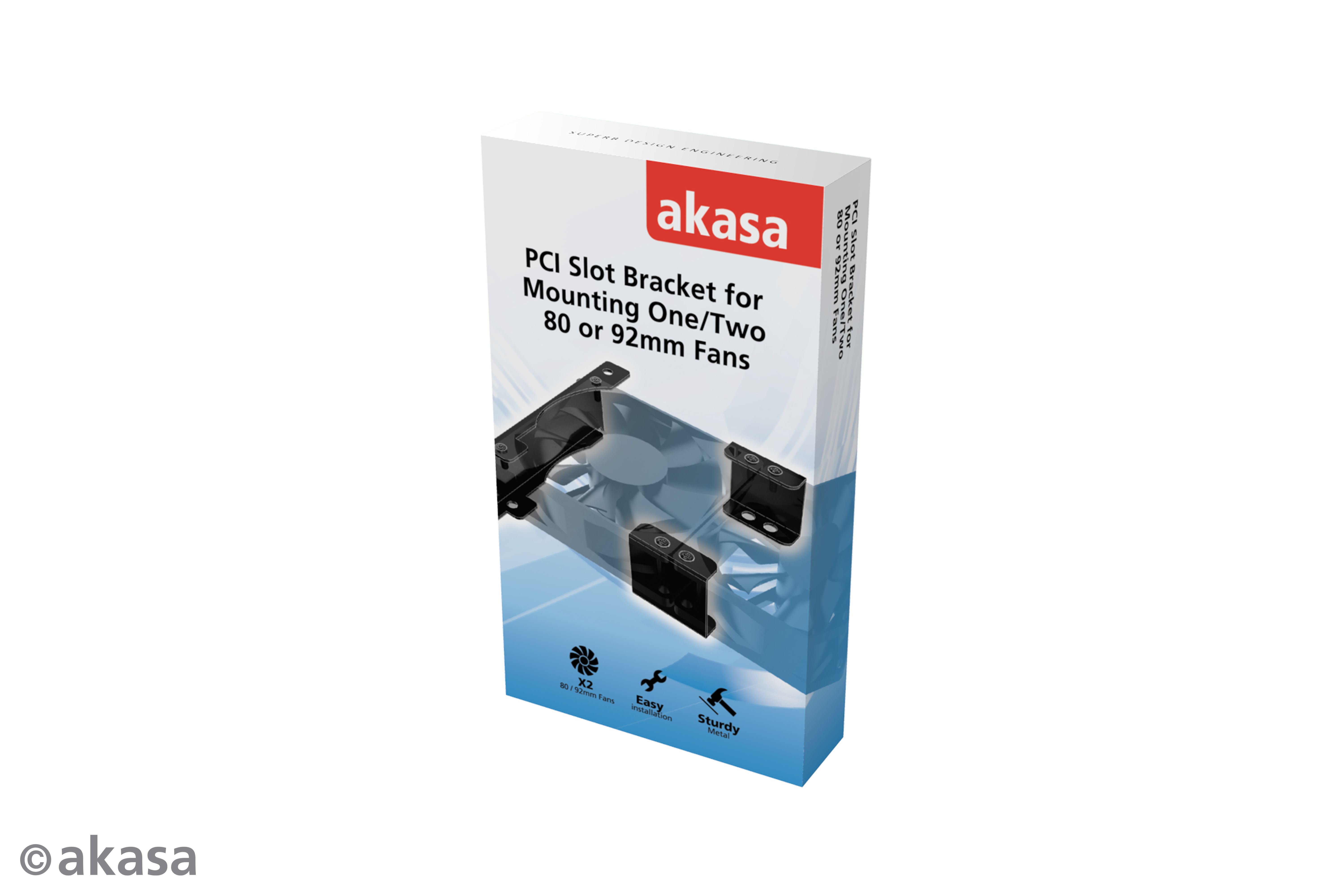 Akasa PCI Slot Bracket for Mounting One/Two 80 or 92 mm Fans