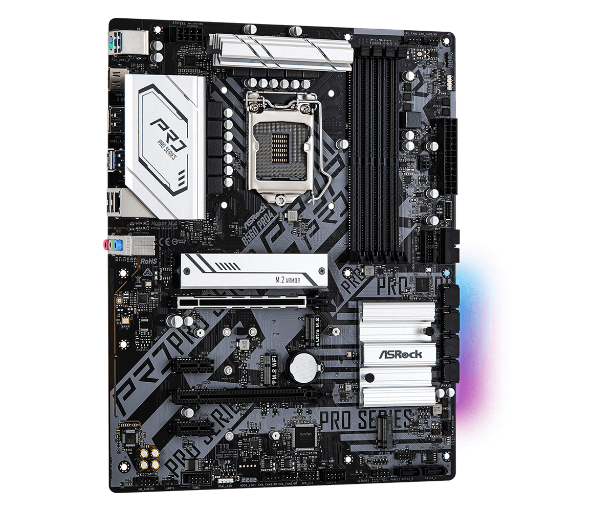 ASRock B560 Pro4, ATX - LGA1200, Intel B560 chipset, PCIex, SATA, HDMI, DisplayPort
