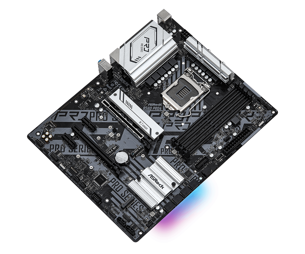 ASRock B560 Pro4, ATX - LGA1200, Intel B560 chipset, PCIex, SATA, HDMI, DisplayPort
