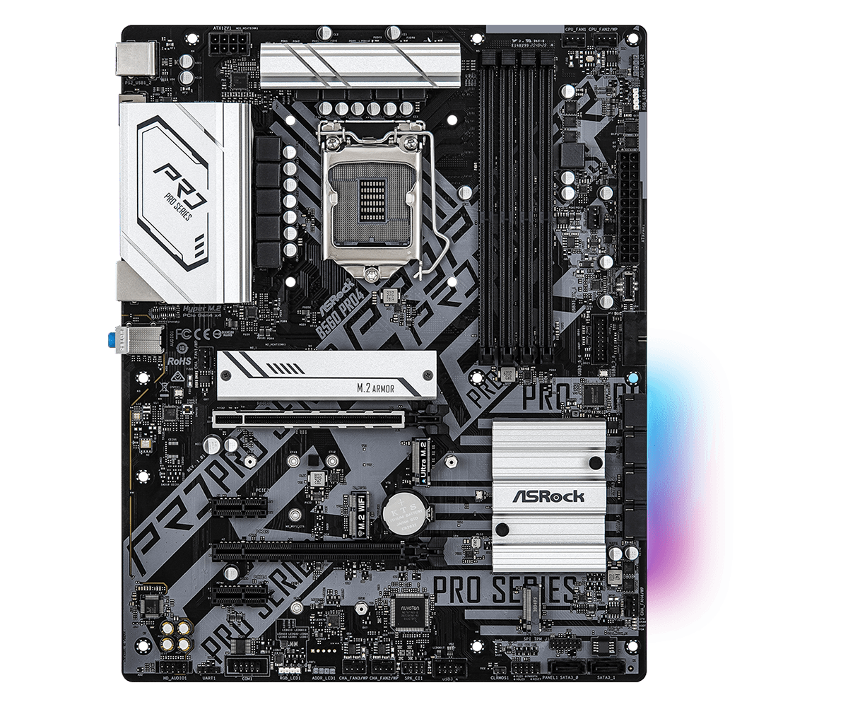 ASRock B560 Pro4, ATX - LGA1200, Intel B560 chipset, PCIex, SATA, HDMI, DisplayPort