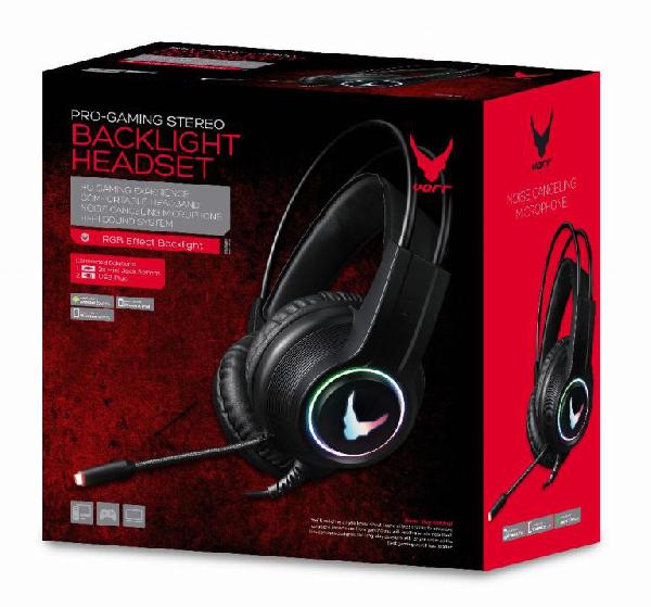 Varr Gaming headset - 2x 3,5 inch audio / USB RGB color