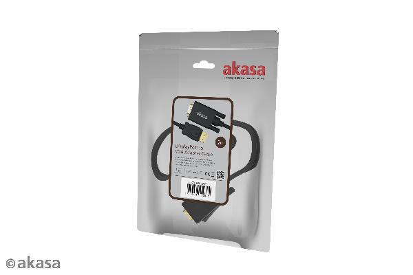 Akasa DisplayPort to VGA cable, 2M