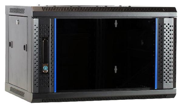DS-IT 6U wandkast met glazen deur 600x450x368mm