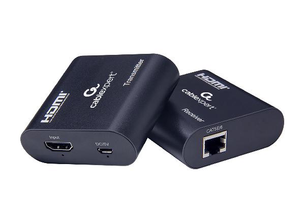 Gembird Actieve HDMI verlenger set, max 60 meter over CAT6 (niet inbegrepen), voeding: micro USB 3W (niet inbegrepen)