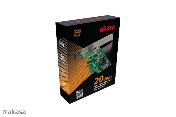 Akasa 20Gbps USB 3.2 Gen 2x2 Internal 20-pin Connector to PCIe Host Card