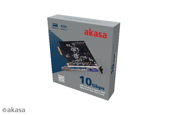 Akasa 10Gbps USB 3.2 Gen 2 Type-C and Type-A to PCIe Host Card (3 x A + 2 x C)