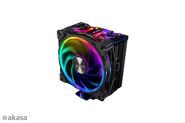 Akasa SOHO H4 Premium CPU cooler,4 Heatpipes, aRGB fan,Black fins, Intel 115X, 1200, 2011, 2066, AMD AM4