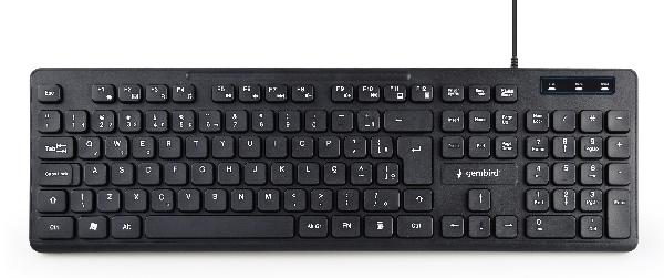 Gembird multimedia toetsenbord USB- chocolate - zwart, supersilent en comfortabel 12 multimedia keys