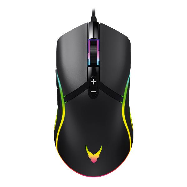 VARR RGB Gaming muis VGM-B03, 1000-6400 dpi instelbaar, zwart, USB 1,5 meter, 7 button, SPCP190 chip