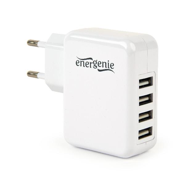 EnerGenie, universele USB lader, 15 Watt, 3.1 A, 4 uitgangsaansluitingen (4 x USB) - wit