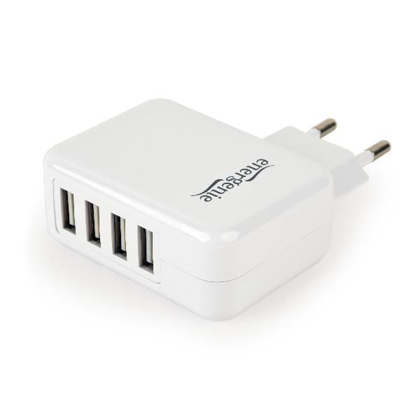 EnerGenie, universele USB lader, 15 Watt, 3.1 A, 4 uitgangsaansluitingen (4 x USB) - wit