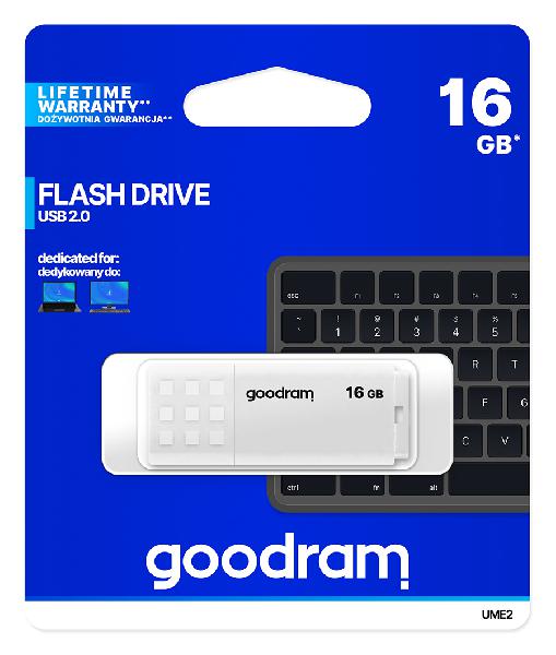 Goodram 16GB UME2, wit, USB 2.0 interface