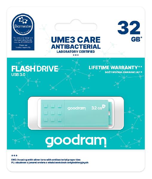 Goodram 32GB UME3 Care, antibacteriele eigenschappen, USB 3.0 interface