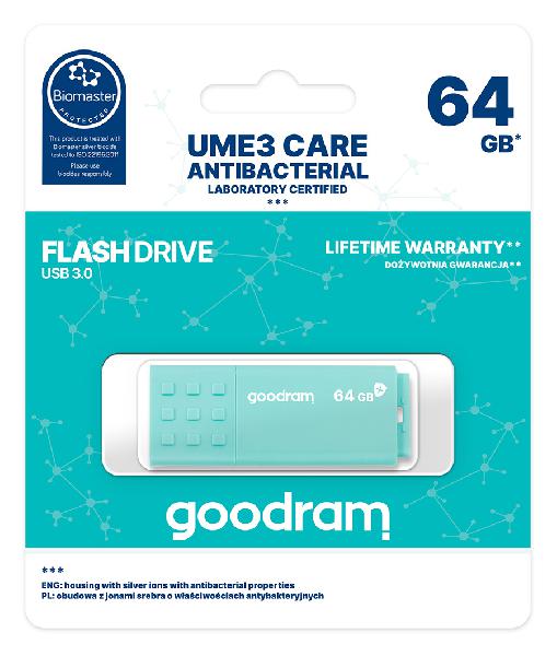 Goodram 64GB UME3 Care, antibacteriele eigenschappen, USB 3.0 interface