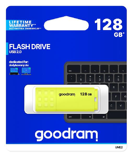 Goodram 128GB UME2, geel, USB 2.0 interface