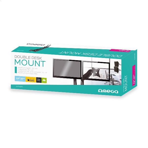 Omega OUPC24D, Dubbele monitor arm, 13-27 inch, Full motion, VESA 75x75, 100x100 - Zwart