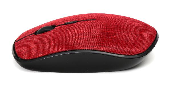 Omega wireless muis met rode stoffen bekleding, 2.4 GHz receiver, 1000/1200/1600DPI instelbaar
