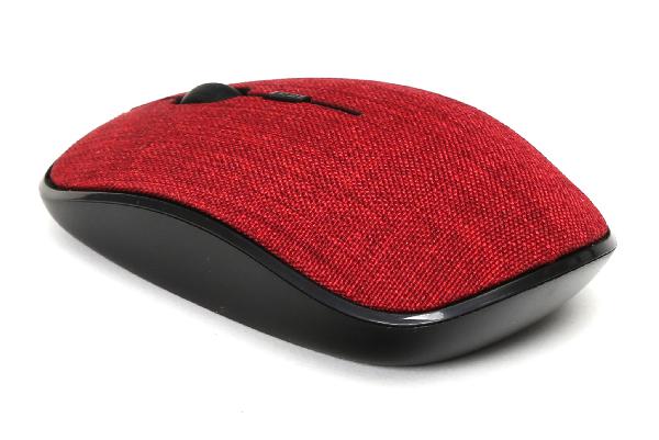 Omega wireless muis met rode stoffen bekleding, 2.4 GHz receiver, 1000/1200/1600DPI instelbaar