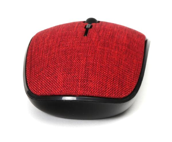 Omega wireless muis met rode stoffen bekleding, 2.4 GHz receiver, 1000/1200/1600DPI instelbaar