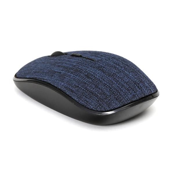 Omega wireless muis met blauwe stoffen bekleding, 2.4 GHz receiver, 1000/1200/1600DPI instelbaar