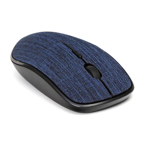Omega wireless muis met blauwe stoffen bekleding, 2.4 GHz receiver, 1000/1200/1600DPI instelbaar