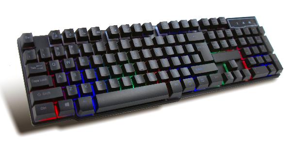 VARR compact Gaming keyboard - Rebel -, 3 RGB modi, 104 high quality membrane keys, 2,8m USB, 439 gram