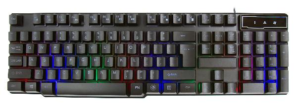 VARR compact Gaming keyboard - Rebel -, 3 RGB modi, 104 high quality membrane keys, 2,8m USB, 439 gram