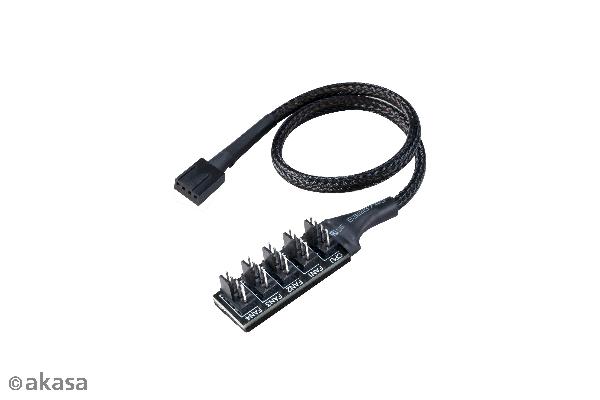 Akasa FLEXA FP5H, expands MBAEs PWM fan header1 to 5 bundle, 2/pack