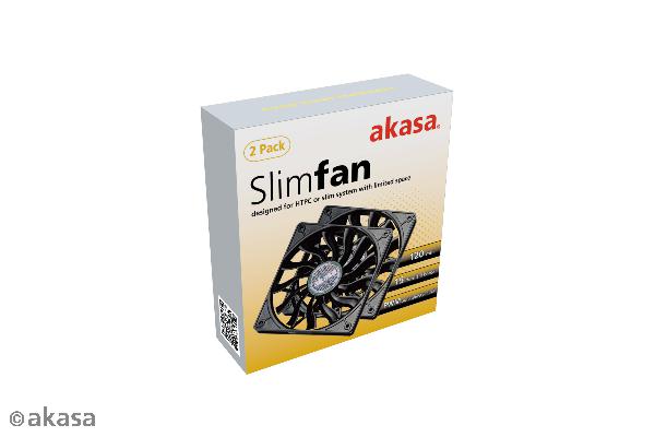 Akasa SlimFan / 12015 / EBR/ PWM, 2pcs bundle